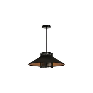 Duolla - Hanglamp aan een koord RIO RATTAN 1xE27/15W/230V zwart/goud