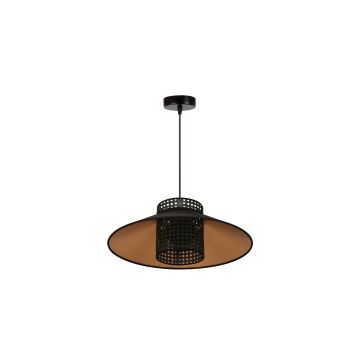 Duolla - Hanglamp aan een koord RIO RATTAN 1xE27/15W/230V zwart/goud