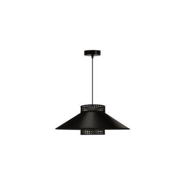 Duolla - Hanglamp aan een koord RIO RATTAN 1xE27/15W/230V zwart/goud