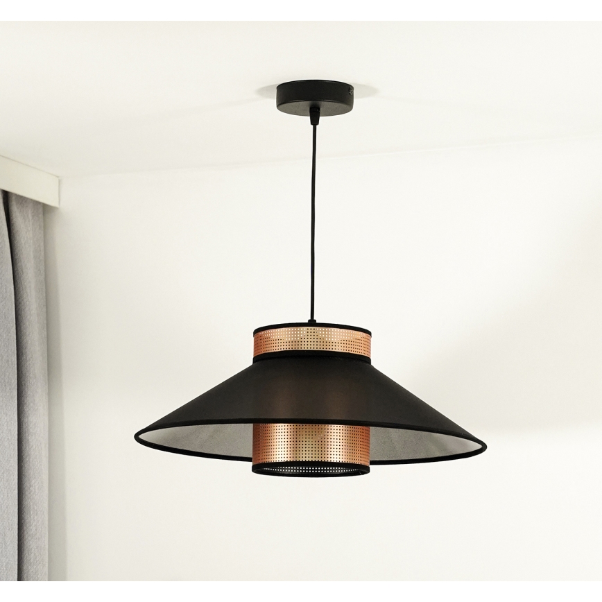 Duolla - Hanglamp aan een koord RIO SHINY 1xE27/15W/230V zwart/koper