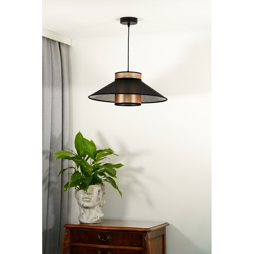 Duolla - Hanglamp aan een koord RIO SHINY 1xE27/15W/230V zwart/koper