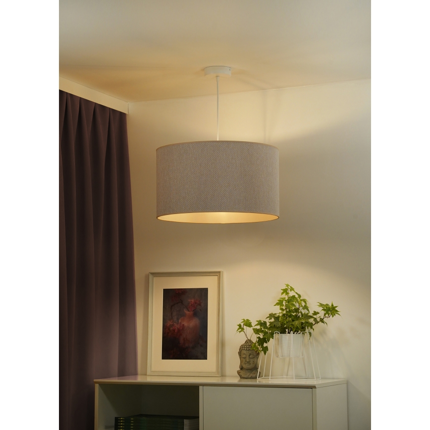 Duolla - Hanglamp aan een koord ROLLER ECO RECYCLING 1xE27/15W/230V crème