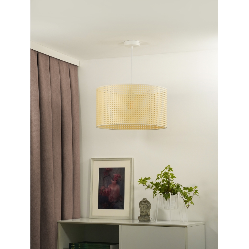 Duolla - Hanglamp aan een koord ROLLER RATTAN 1xE27/15W/230V beige