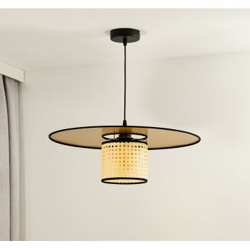 Duolla - Hanglamp aan een koord TOKYO RATTAN 1xE27/15W/230V goud/rotan