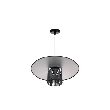 Duolla - Hanglamp aan een koord TOKYO RATTAN 1xE27/15W/230V zwart/zilver