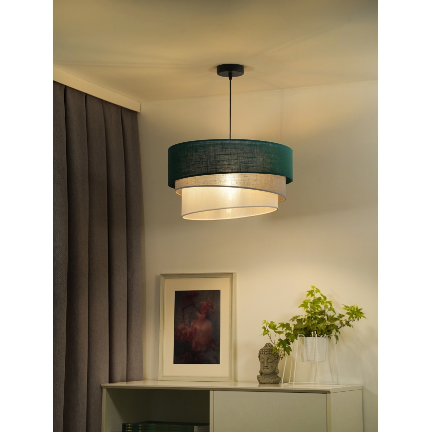 Duolla - Hanglamp aan een koord TRIO 1xE27/15W/230V groen/grijs/wit