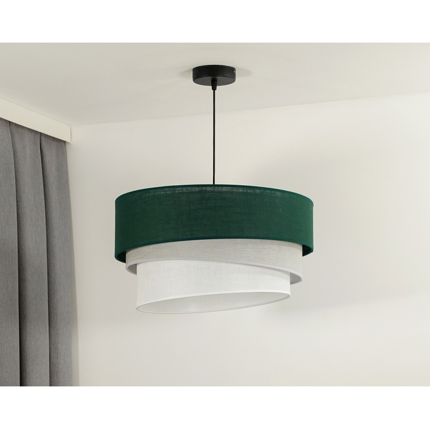 Duolla - Hanglamp aan een koord TRIO 1xE27/15W/230V groen/grijs/wit