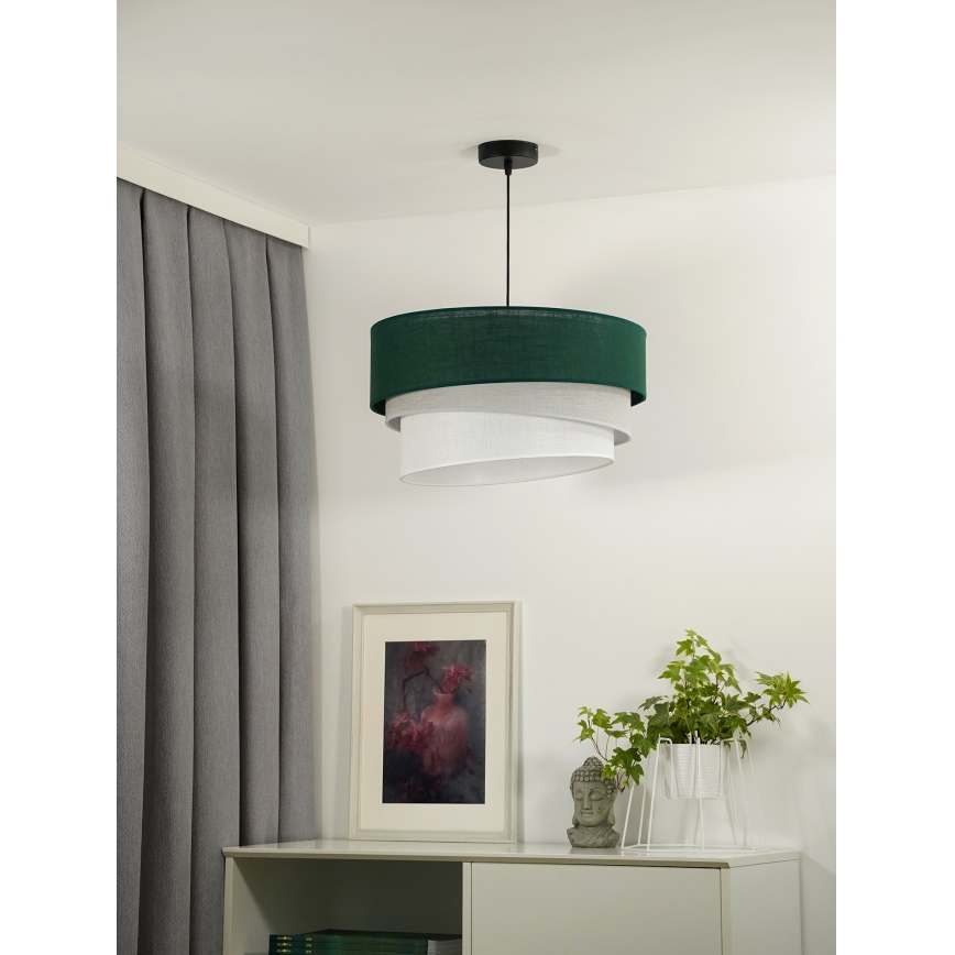 Duolla - Hanglamp aan een koord TRIO 1xE27/15W/230V groen/grijs/wit