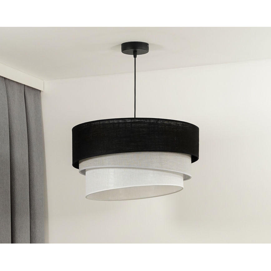 Duolla - Hanglamp aan een koord TRIO 1xE27/15W/230V zwart/grijs/wit