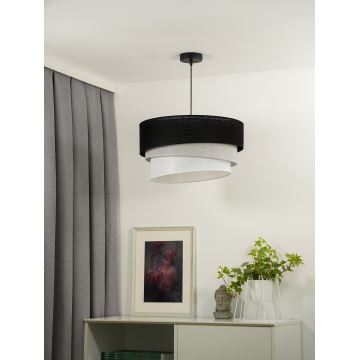 Duolla - Hanglamp aan een koord TRIO 1xE27/15W/230V zwart/grijs/wit