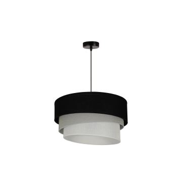 Duolla - Hanglamp aan een koord TRIO 1xE27/15W/230V zwart/grijs/wit