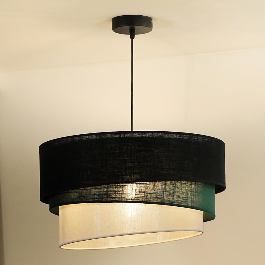 Duolla - Hanglamp aan een koord TRIO 1xE27/15W/230V zwart/groen/wit