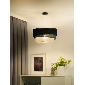 Duolla - Hanglamp aan een koord TRIO 1xE27/15W/230V zwart/groen/wit