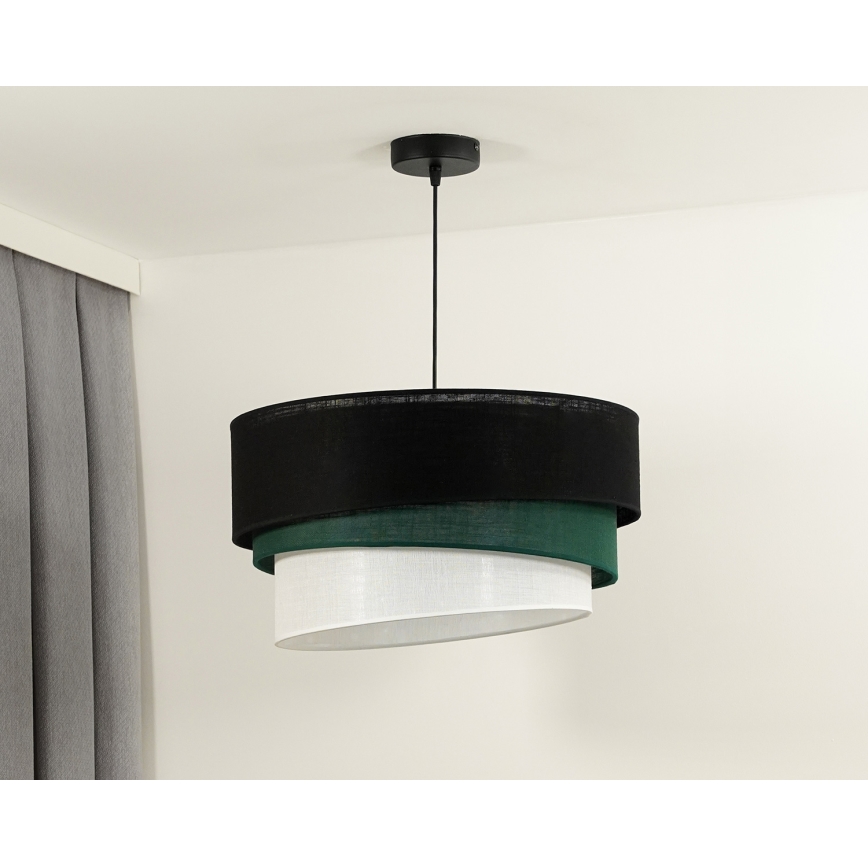 Duolla - Hanglamp aan een koord TRIO 1xE27/15W/230V zwart/groen/wit