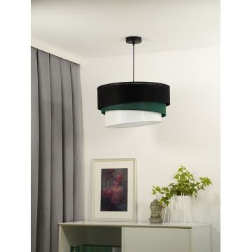 Duolla - Hanglamp aan een koord TRIO 1xE27/15W/230V zwart/groen/wit