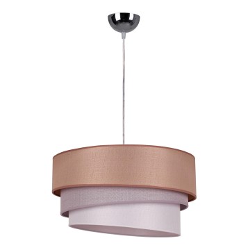 Duolla - Hanglamp aan een koord TRIO 1xE27/40W/230V bruin/grijs/zilver