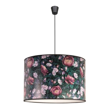 Duolla - Hanglamp aan een koord voor kinderkamer met bloemen PRINT L 1x E27 / 40W / 230V