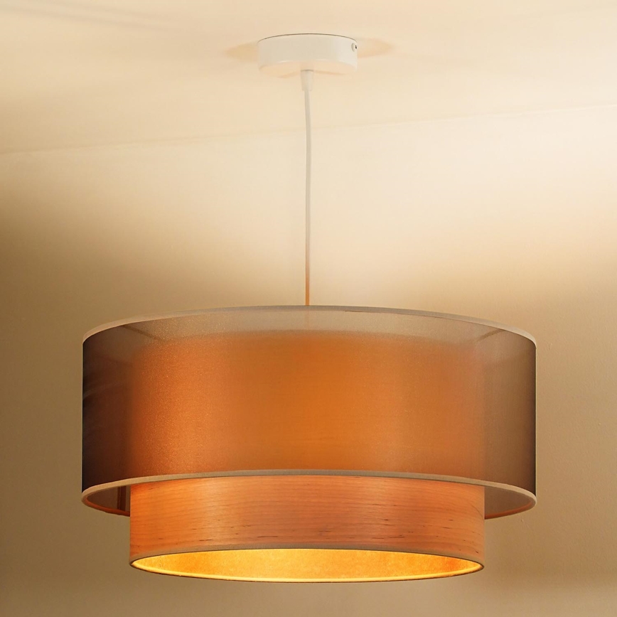 Duolla - Hanglamp aan een koord WOOD BOHO 1xE27/15W/230V koper/beige