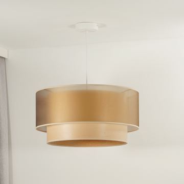 Duolla - Hanglamp aan een koord WOOD BOHO 1xE27/15W/230V koper/beige