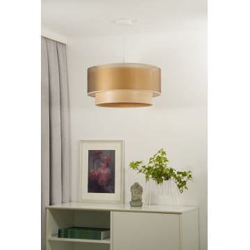 Duolla - Hanglamp aan een koord WOOD BOHO 1xE27/15W/230V koper/beige