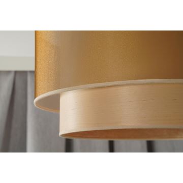 Duolla - Hanglamp aan een koord WOOD BOHO 1xE27/15W/230V koper/beige