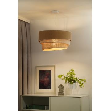 Duolla - Hanglamp aan een koord YUTE TRIO 3xE27/15W/230V diameter 60 cm bruin/grijs/beige