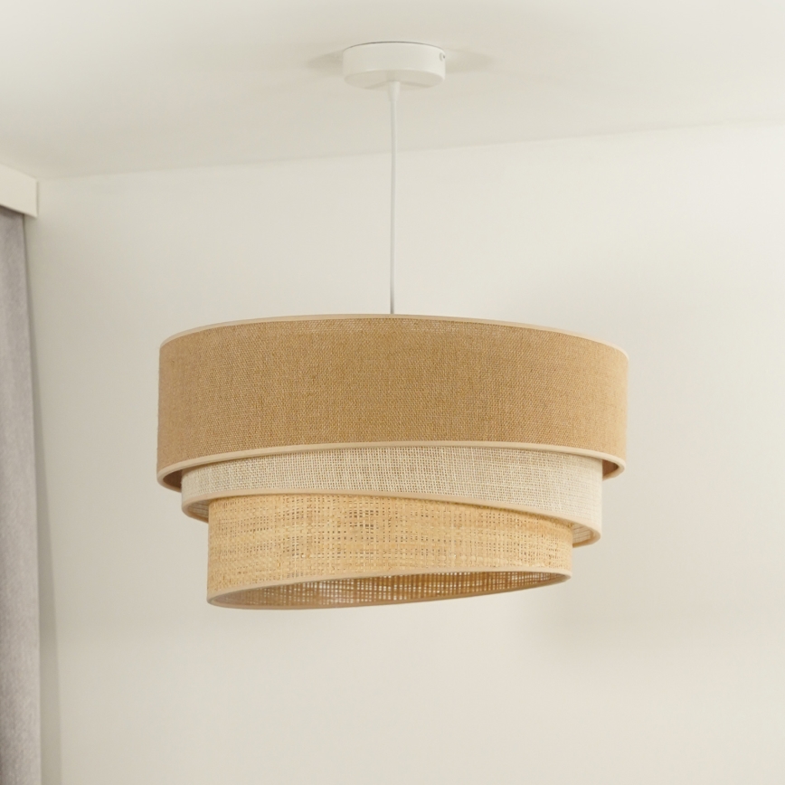 Duolla - Hanglamp aan een koord YUTE TRIO 3xE27/15W/230V diameter 60 cm bruin/grijs/beige