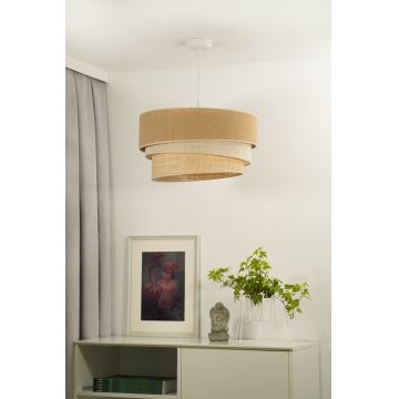 Duolla - Hanglamp aan een koord YUTE TRIO 3xE27/15W/230V diameter 60 cm bruin/grijs/beige