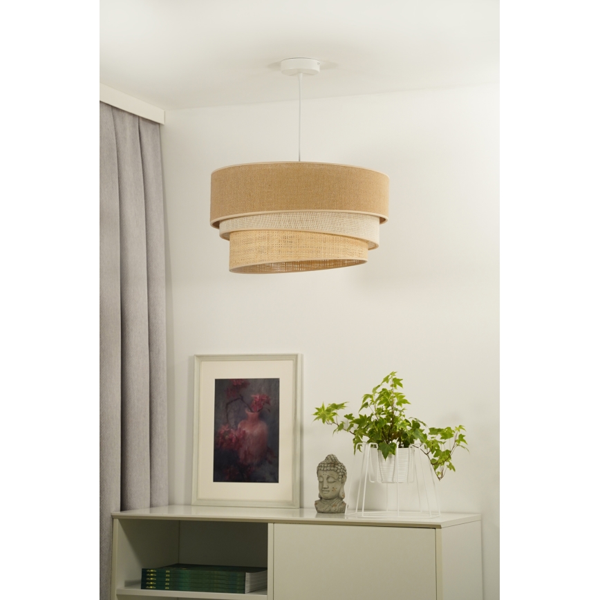 Duolla - Hanglamp aan een koord YUTE TRIO 3xE27/15W/230V diameter 60 cm bruin/grijs/beige