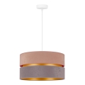 Duolla - Hanglamp aan koord DUO 1xE27/15W/230V grijs-beige