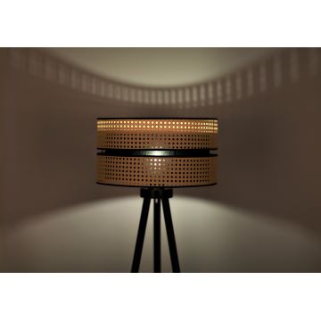 Duolla - Lampadaire DUO 1xE27/15W/230V rotin/noir