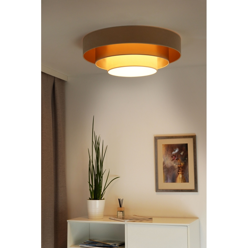 Duolla - LED Plafondlamp LUNETA LED/26W/230V diameter 60 cm 4000K beige/goud/crème