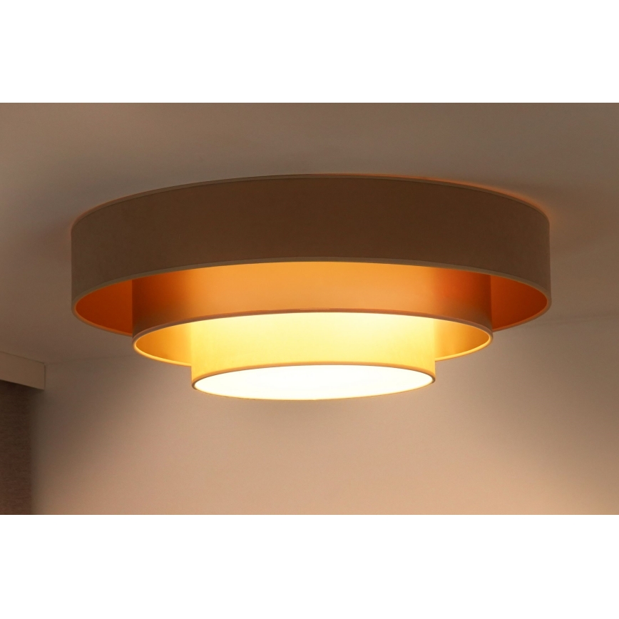 Duolla - LED Plafondlamp LUNETA LED/26W/230V diameter 60 cm 4000K beige/goud/crème