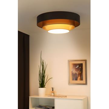 Duolla - LED Plafondlamp LUNETA LED/26W/230V diameter 60 cm 4000K bruin/goud/crème