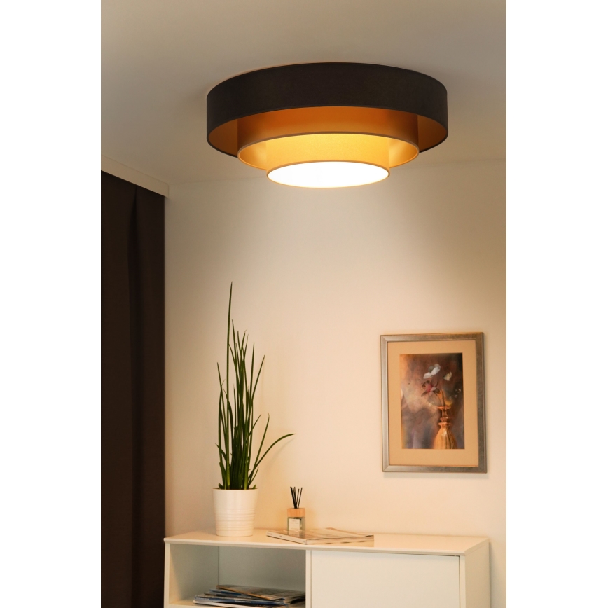 Duolla - LED Plafondlamp LUNETA LED/26W/230V diameter 60 cm 4000K bruin/goud/crème