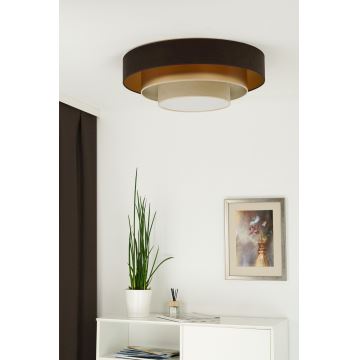 Duolla - LED Plafondlamp LUNETA LED/26W/230V diameter 60 cm 4000K bruin/goud/crème