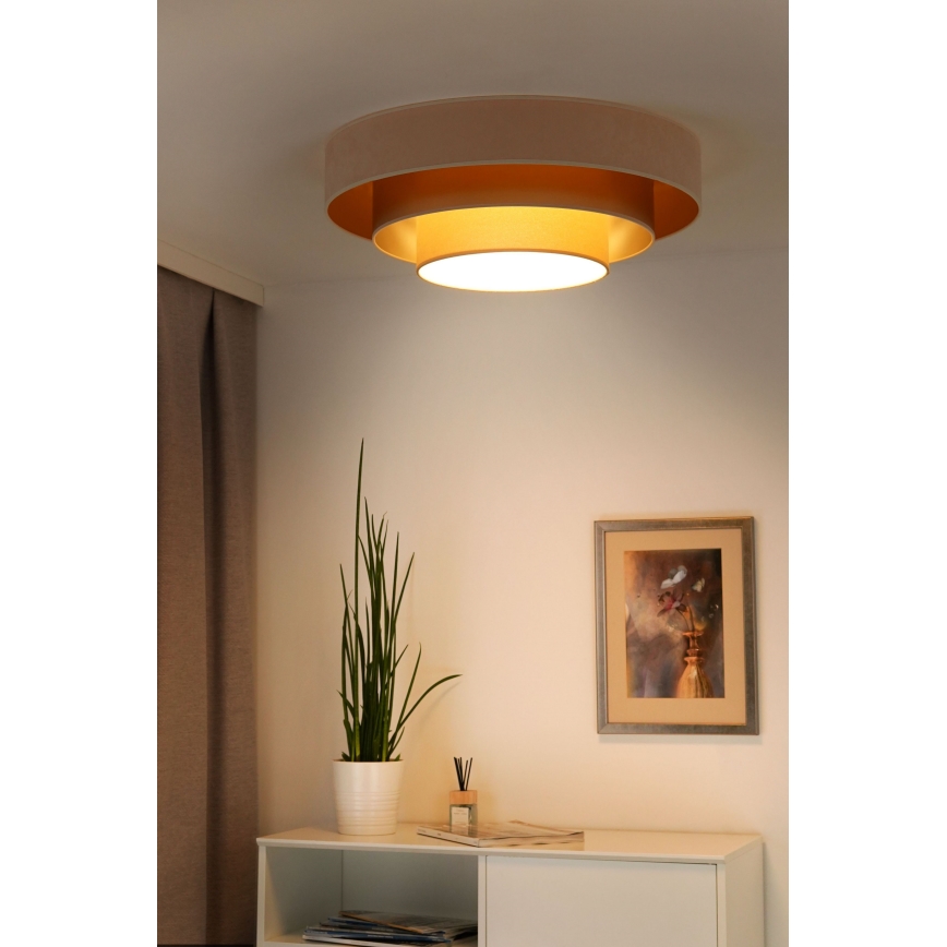 Duolla - LED Plafondlamp LUNETA LED/26W/230V diameter 60 cm 4000K crème/goud/beige