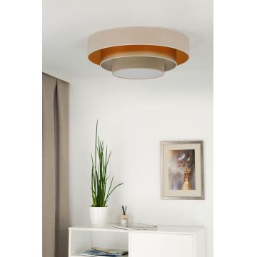 Duolla - LED Plafondlamp LUNETA LED/26W/230V diameter 60 cm 4000K crème/goud/beige