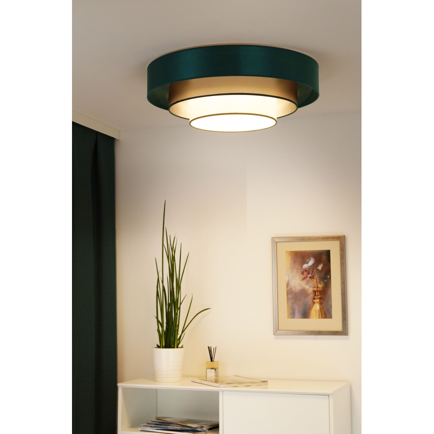 Duolla - LED Plafondlamp LUNETA LED/26W/230V diameter 60 cm 4000K groen/goud/wit