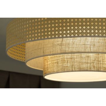 Duolla - LED Plafondlamp LUNETA LED/26W/230V diameter 60 cm 4000K rotan/beige/bruin