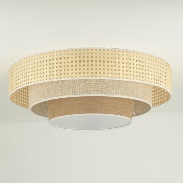 Duolla - LED Plafondlamp LUNETA LED/26W/230V diameter 60 cm 4000K rotan/beige/bruin