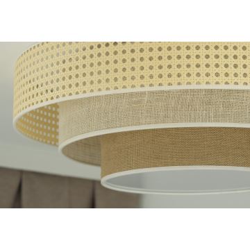 Duolla - LED Plafondlamp LUNETA LED/26W/230V diameter 60 cm 4000K rotan/beige/bruin