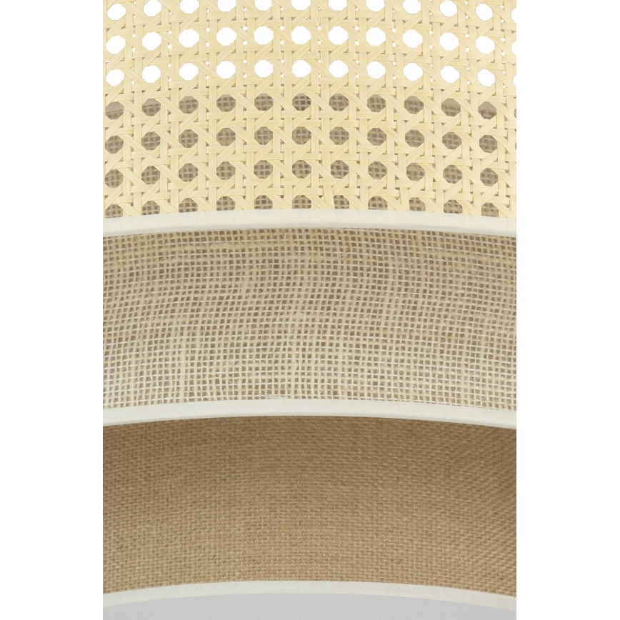 Duolla - LED Plafondlamp LUNETA LED/26W/230V diameter 60 cm 4000K rotan/beige/bruin