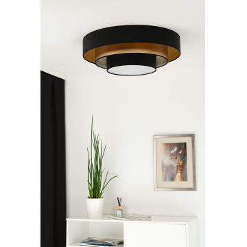 Duolla - LED Plafondlamp LUNETA LED/26W/230V diameter 60 cm 4000K zwart/goud