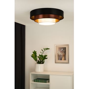 Duolla - LED Plafondlamp LUNETA LED/26W/230V diameter 60 cm 4000K zwart/koper/wit