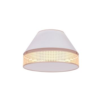 Duolla - Plafondlamp AVIGNON 1xE27/15W/230V diameter 50 cm wit/rotan