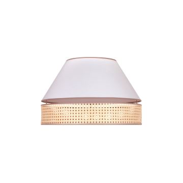 Duolla - Plafondlamp AVIGNON 1xE27/15W/230V diameter 50 cm wit/rotan