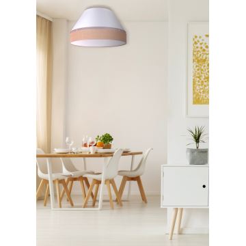 Duolla - Plafondlamp AVIGNON 3xE27/15W/230V diameter 60 cm wit/bruin