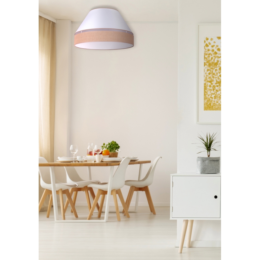 Duolla - Plafondlamp AVIGNON 3xE27/15W/230V diameter 60 cm wit/bruin