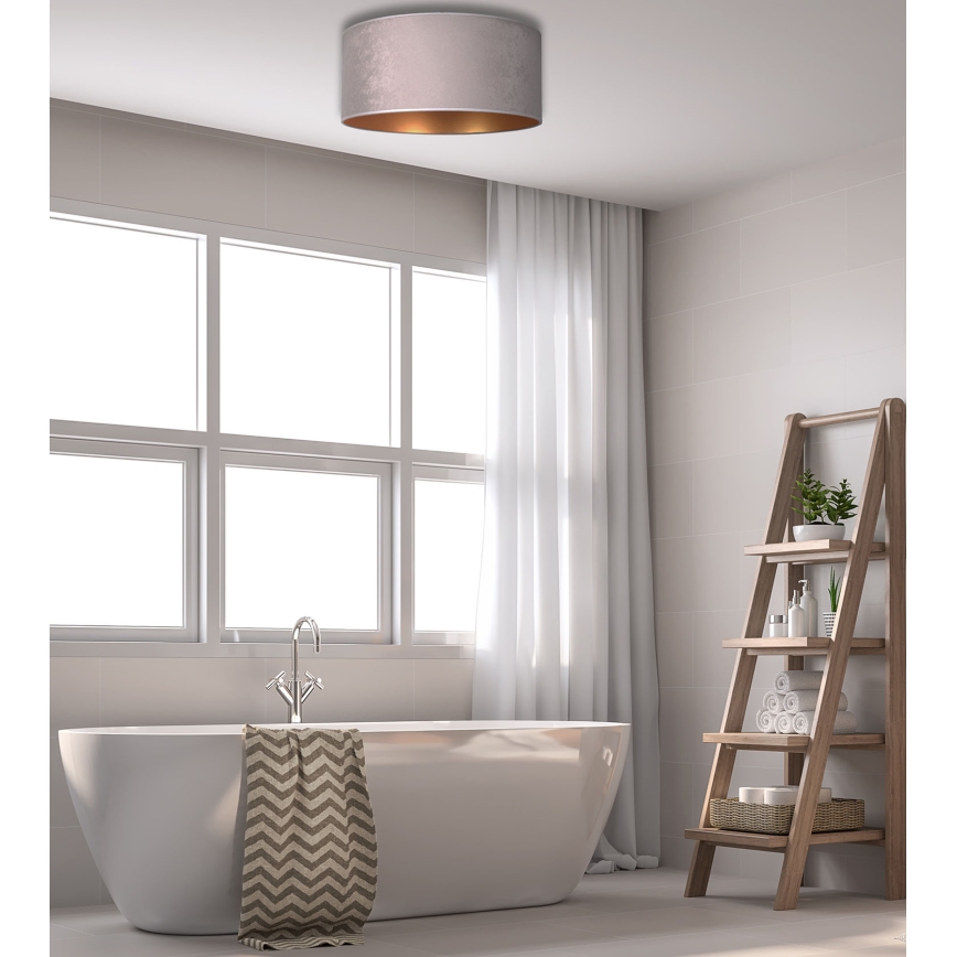 Duolla - Plafondlamp ROLLER 3xE27/15W/230V diameter 60 cm grijs/gouden